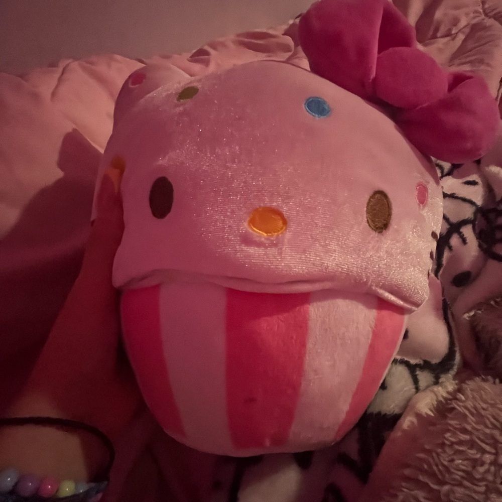 Hello Kitty Pink and White Plush with Bow